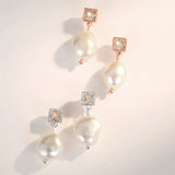 925 Silver Baroque Freshwater Pearl Stud Earrings Rose