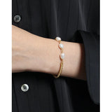 925 Silver Baroque Pearl Zircon Bracelet Women's Jewelry