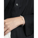 925 Silver Baroque Pearl Zircon Bracelet Women's Jewelry