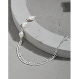 925 Silver Baroque Pearl Zircon Bracelet Women's Jewelry