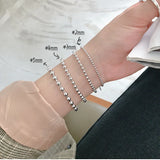 925 Silver Beaded Bracelet for Women Original Femme Accessories