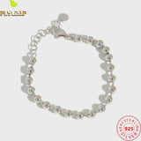 925 Silver Beaded Bracelet for Women Original Femme Accessories