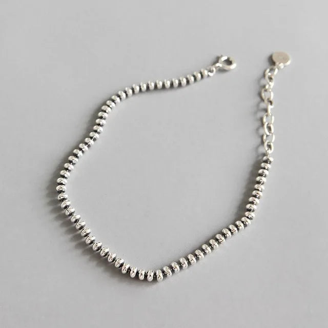 925 Sterling Silver Beaded Bracelets for Women