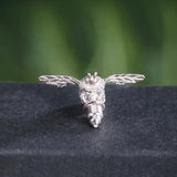 925 Silver Bee Brooch Collar Pin for Women