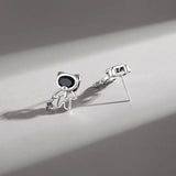 925 Silver Zircon Bear Stud Earrings for Women