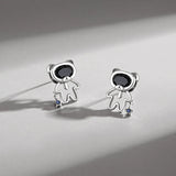 925 Silver Zircon Bear Stud Earrings for Women