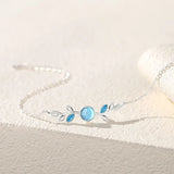 925 Silver Crystal Twigs Leaf Bracelet Women Original Accessories