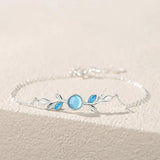 925 Silver Crystal Twigs Leaf Bracelet Women Original Accessories