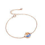 925 Sterling Silver Sea Fish Tail Bracelet Femme Rose Women Accessories