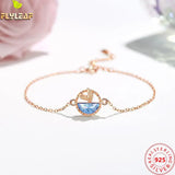925 Sterling Silver Sea Fish Tail Bracelet Femme Rose Women Accessories