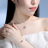 925 Sterling Silver Sea Fish Tail Bracelet Femme Rose Women Accessories