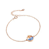 925 Sterling Silver Sea Fish Tail Bracelet Femme Rose Women Accessories
