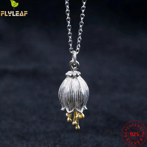925 Silver Campanula Pendant Necklace for Women
