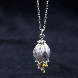 925 Silver Campanula Pendant Necklace for Women
