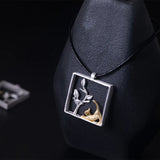 925 Silver Cat Pendant Necklace for Women Party Accessories