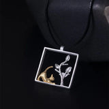 925 Silver Cat Pendant Necklace for Women Party Accessories
