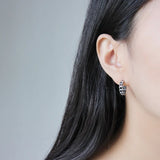 925 Silver Chain Hoop Earrings 18k Plated Women Party Accessories
