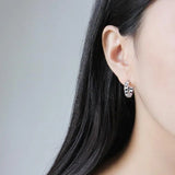 925 Silver Chain Hoop Earrings 18k Plated Women Party Accessories