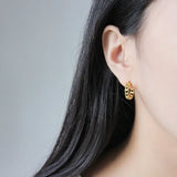 925 Silver Chain Hoop Earrings 18k Plated Women Party Accessories