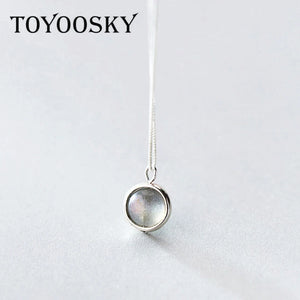 925 Sterling Silver Moonstone Pendant Necklace Lady's Gift