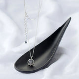 925 Sterling Silver Moonstone Pendant Necklace Lady's Gift