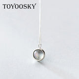 925 Sterling Silver Moonstone Pendant Necklace Lady's Gift