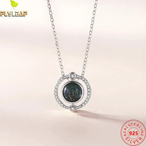 925 Silver Glaze Bead Pendant Necklace Women Rose Plating Accessories