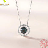925 Silver Glaze Bead Pendant Necklace Women Rose Plating Accessories