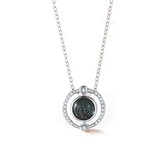 925 Silver Glaze Bead Pendant Necklace Women Rose Plating Accessories