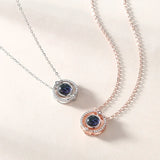 925 Silver Glaze Bead Pendant Necklace Women Rose Plating Accessories