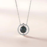925 Silver Glaze Bead Pendant Necklace Women Rose Plating Accessories