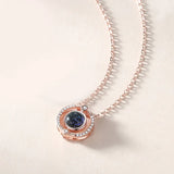 925 Silver Glaze Bead Pendant Necklace Women Rose Plating Accessories