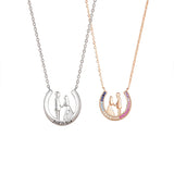 925 Silver Couple Dating Lovers Necklace Romantic Accessories