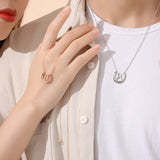 925 Silver Couple Dating Lovers Necklace Romantic Accessories