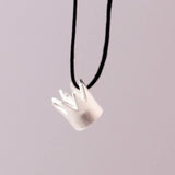 925 Silver Crown Pendant Necklace 18k Plating Women Femme Accessory