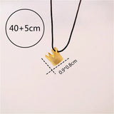 925 Silver Crown Pendant Necklace 18k Plating Women Femme Accessory