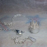925 Silver Crown Pendant Necklace 18k Plating Women Femme Accessory
