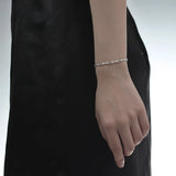 925 Silver Dog Bone Chain Bracelet Platinum Plated Womens Jewelry