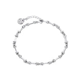 925 Silver Dog Bone Chain Bracelet Platinum Plated Womens Jewelry