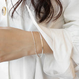 925 Silver Double Layer Snake Bone Chain Bracelets for Women