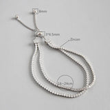 925 Silver Double Layer Zircon Bracelets for Women