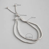 925 Silver Double Layer Zircon Bracelets for Women