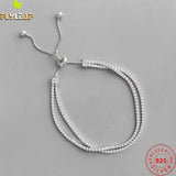 925 Silver Double Layer Zircon Bracelets for Women