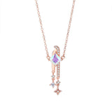 925 Sterling Silver Dream Star Pendant Necklace Women Rose Plating