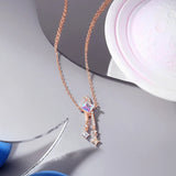 925 Sterling Silver Dream Star Pendant Necklace Women Rose Plating