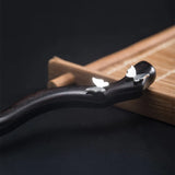 925 Silver Ebony Butterfly Hair Sticks Women Chinese Hanfu Hair Accessories