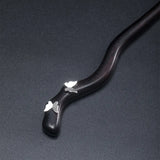 925 Silver Ebony Butterfly Hair Sticks Women Chinese Hanfu Hair Accessories