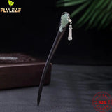 925 Silver Ebony Jade Tassel Wishes Hair Sticks Chinese Style Hanfu Accessories