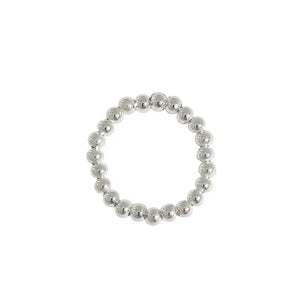 925 Sterling Silver Elastic Rope Bead Anxiety Rings for Women