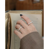 925 Sterling Silver Elastic Rope Bead Anxiety Rings for Women